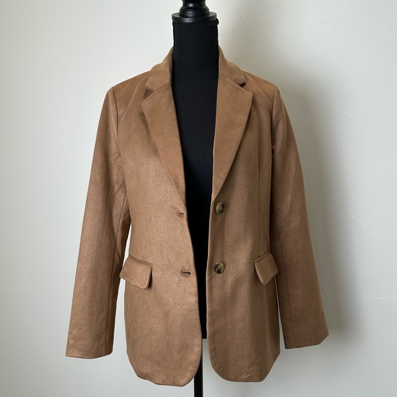 NWT DOE & RAE Tanner Taupe 2 Button Blazer - Picture 8 of 9